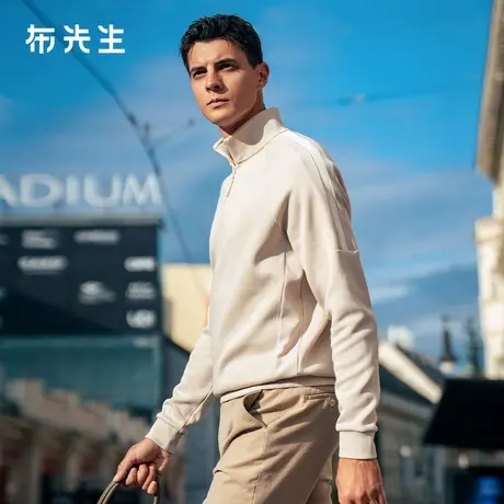 MrBu布先生半拉链立领加厚t恤上衣2025秋季新款保暖卫衣男BT16879图片