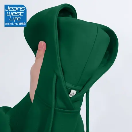 真维斯LIFE卫衣女chic美式小个子2023秋季新款外套薄款连帽外套女商品大图