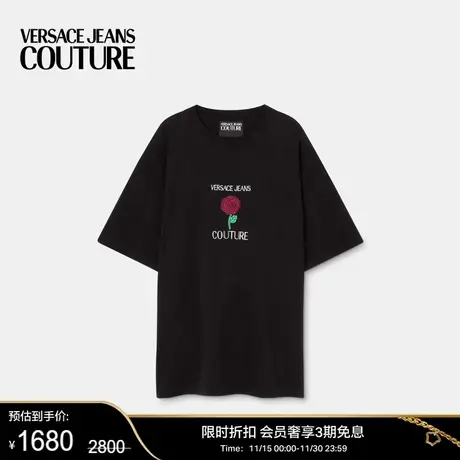 【季末优惠】VERSACE JEANS COUTURE 男士Roses Logo T恤图片