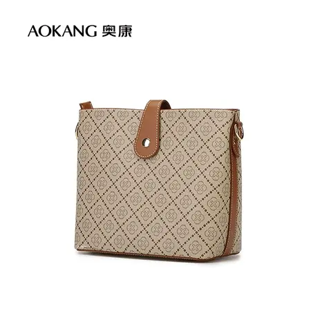 【门店发货】奥康女包新款时尚质感单肩包复古印花小众腋下包水桶图片