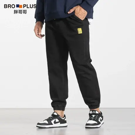 胖哥哥大码男装牛仔裤男加肥加大宽松小脚休闲裤男士束脚裤春秋款商品大图