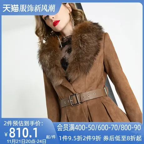 欧洲站可拆卸貉子大毛领仿皮绒修身短款外套女秋冬2022新款女装潮图片