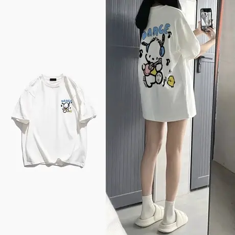 2023新款纯棉短袖T恤夏季新款爆款百搭宽松休闲卡通印花上衣圆领商品大图