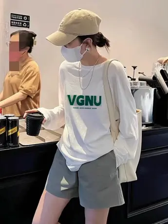 仿棉长袖t恤女2023新款春秋冬季德绒内搭打底衫今年流行漂亮上衣商品大图