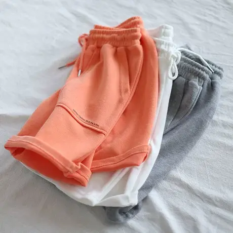 高腰休闲运动短裤女春夏薄款2021新款显瘦直筒阔腿裤女居家五分裤图片