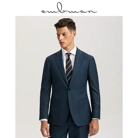 十米布冬季西装套装正装藏青色英伦修身正装意式商务休闲西服外套图片