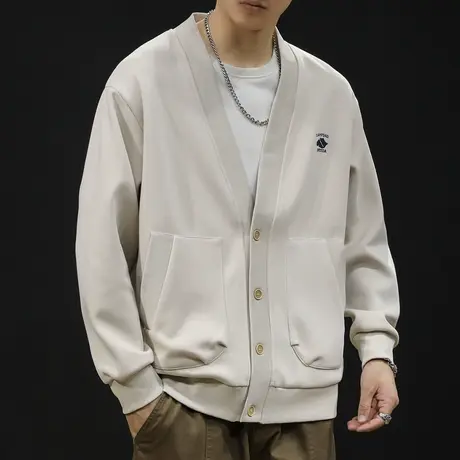 潮牌开衫卫衣男春秋款男款重磅衣服春季2024新款长袖大码男士外套图片