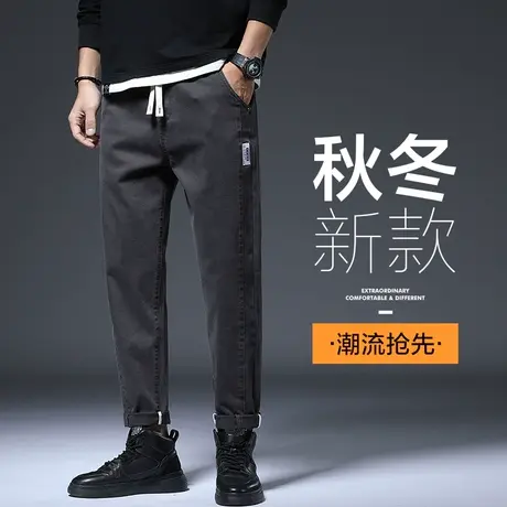 秋冬款春装休闲裤男士直筒宽松紧腰加肥加大春季男裤子春秋款长裤商品大图