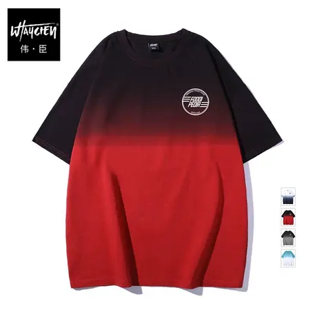 伟臣潮流大码男士夏季短袖T恤胖子加肥加大宽松纯棉吊染半袖体恤商品大图
