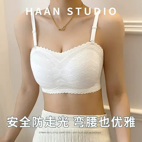 哈安防走光隐形防滑内衣女抹胸裹胸大胸显小无肩带无痕薄款文胸罩商品大图