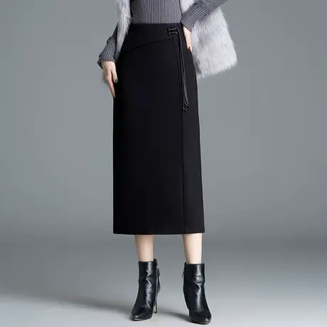 气质显瘦包臀裙女秋冬2023新款高腰半身裙中长款通勤直筒一步裙子图片