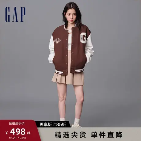 【欧阳娜娜同款】Gap男女同款春秋LOGO高级夹克外套情侣装798817图片