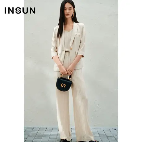 INSUN恩裳春老钱风七分袖铜氨丝三醋酸西装商品大图