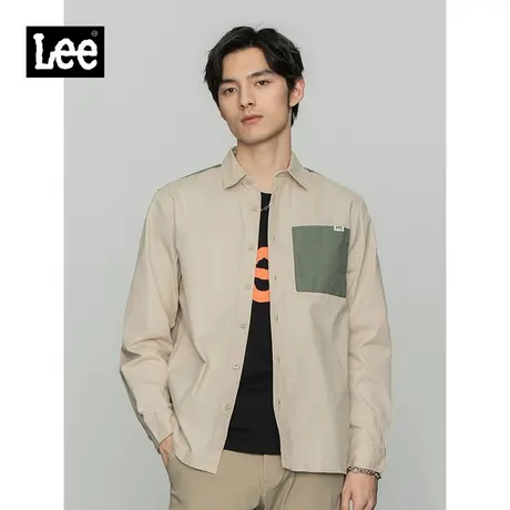 Lee商场同款22春新品舒适版米色工装男长袖衬衫LMT001584100-97W图片