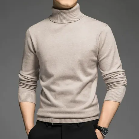 男士毛衣2023新款半高领潮流修身内搭打底衫纯色毛线衣秋冬季毛衫图片