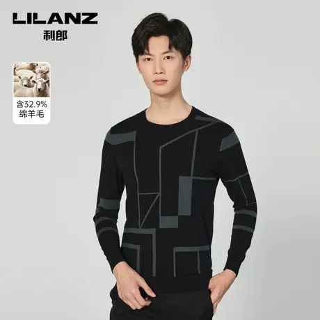 【绵羊毛】利郎官方毛衣男2022秋冬商务休闲圆领男士保暖羊毛衫商品大图