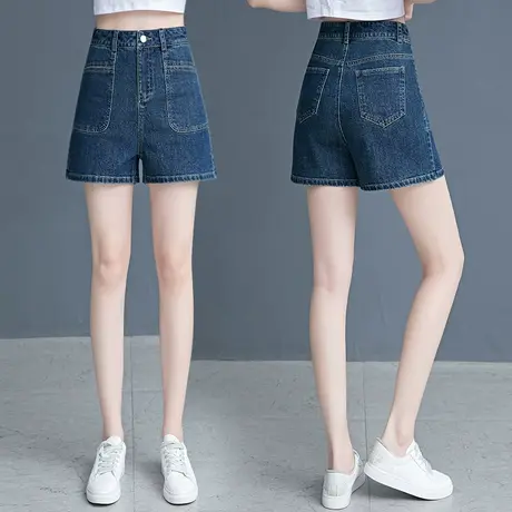 高腰牛仔短裤女夏季2023新款显瘦A字阔腿裤薄款时尚宽松工装短裤商品大图