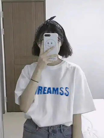 正肩白色t恤女设计感小众显瘦薄款上衣夏季春秋内搭短袖宽松大码图片