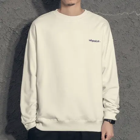 反光字母国潮男士卫衣秋冬款休闲百搭帅气潮ins男生秋装上衣外套商品大图