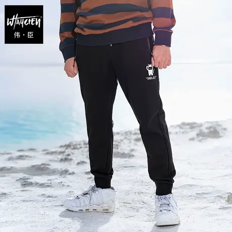 伟臣潮流青春流行大码男装休闲长裤子男胖子加肥加大宽松小脚裤春商品大图