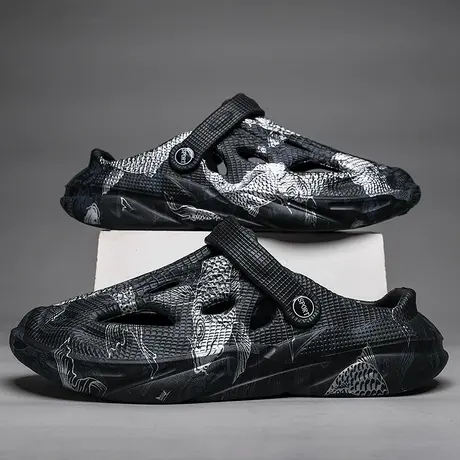 雨鞋夏季水鞋男户外两穿雨凉鞋男镂空透气厨房防滑鞋胶鞋涉水鞋男商品大图