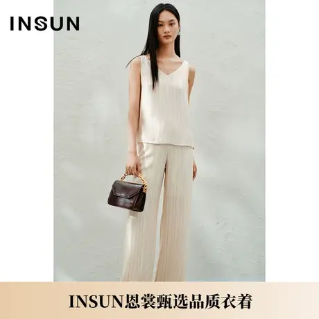 INSUN恩裳春季垂坠三醋酸弹力肌理背心图片