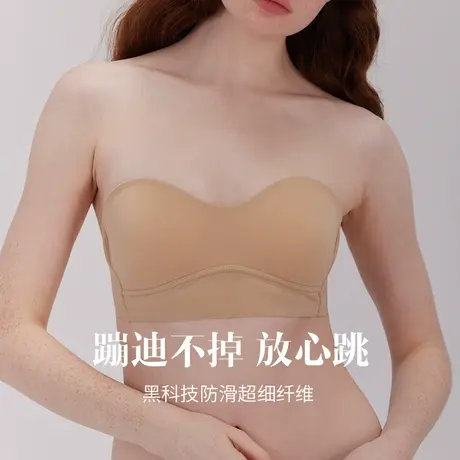 弗利少女抹胸防走光内衣女一片式无肩带防滑聚拢美背隐形裹胸文胸商品大图