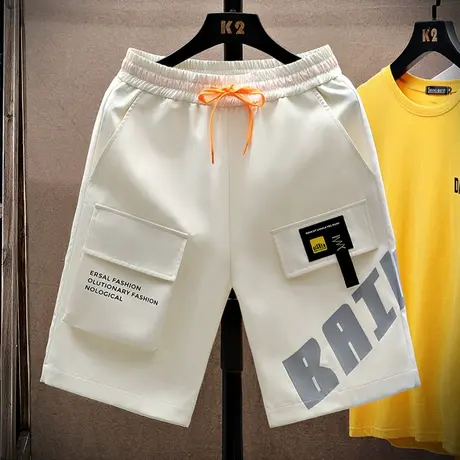 工装短裤男夏季薄款男款休闲五分裤男款潮牌运动裤男士外穿大裤衩商品大图