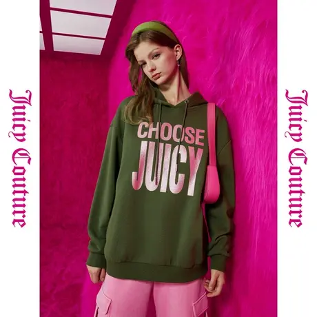 Juicy Couture橘滋秋女2023年新款甜心森林logo加厚连帽女式卫衣图片