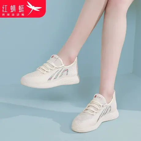 红蜻蜓女鞋夏季鞋子网面飞织运动鞋女透气中老年妈妈健步鞋旅游鞋图片