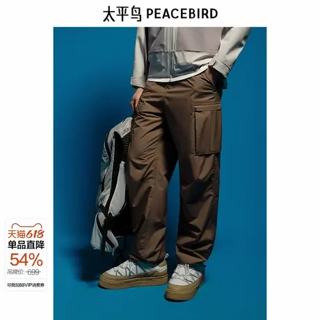 【商场同款】太平鸟男装休闲裤冬季新款直筒工装伞兵裤 B2GLE4440商品大图