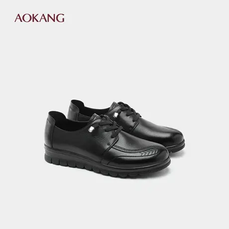 奥康 女鞋2025秋季舒软鞋真皮套脚妈妈鞋免系带单鞋舒适平底鞋图片