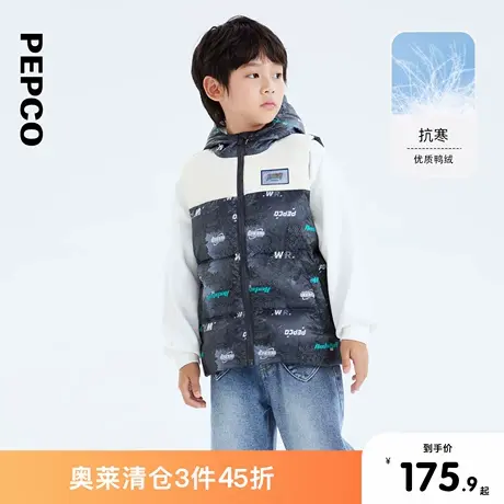 小猪班纳童装2025春装新款儿童羽绒背心中大童男童羽绒马甲男孩潮商品大图