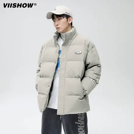 VIISHOW冬季羽绒棉服男潮牌2023年新款潮流学生宽松立领加厚外套商品大图