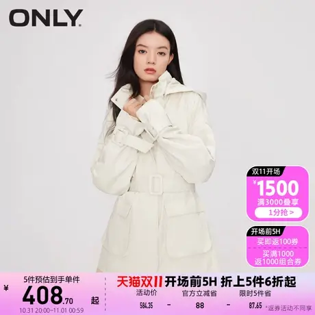 【买5免1】【上新】ONLY奥莱气质百搭收腰系带中长款风衣外套女商品大图