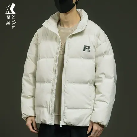 希越立领面包服男新国标90鸭绒羽绒服宽松加大码7XL胖子保暖外套商品大图