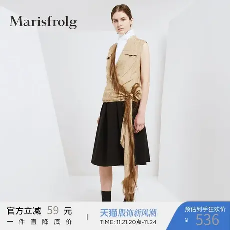 Marisfrolg玛丝菲尔女装时尚绑带马甲秋季新款专柜同款气质显瘦商品大图