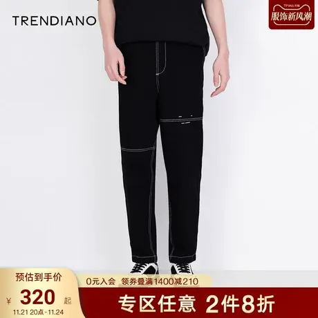 TRENDIANO春季新款撞色明线摆脱无聊牛仔裤男士时尚休闲裤商品大图