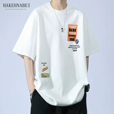 青少年夏装棉感短袖t恤男大童夏季2023新款初中高中学生帅气男装商品大图