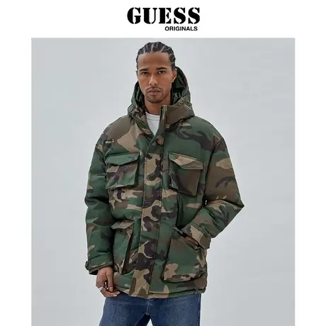 GUESSOriginals23年新款秋男士迷彩连帽棉服-M3BL02WEZR0商品大图