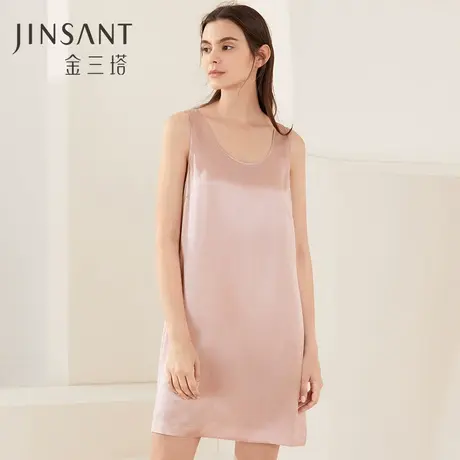 金三塔100%桑蚕丝舒适搭配真丝基础款背心裙打底基础睡裙女可外穿商品大图