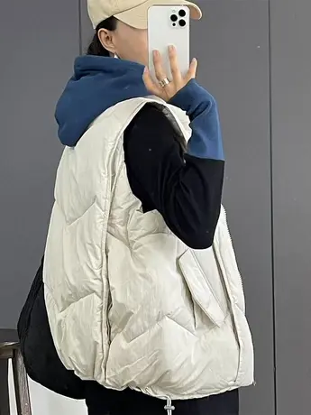 2023秋冬新款羽绒棉马甲背心女洋气时尚韩版宽松百搭显瘦棉服马夹商品大图