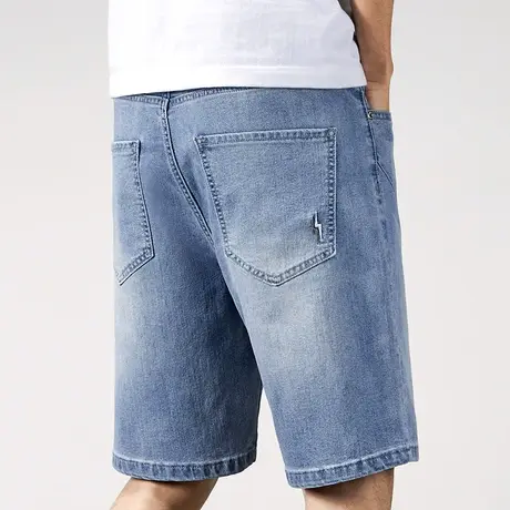 日系港风弹力五分休闲牛仔短裤夏装男士夏季薄款中裤男生潮流百搭商品大图