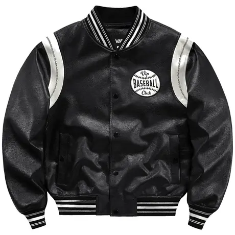 VIP棒球服男2025年新款飞行夹克vintage工装外套春秋机车皮衣潮牌商品大图