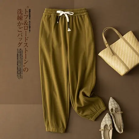 享永子【闲暇时光】复古休闲束脚运动哈伦裤文艺时尚显瘦宽松卫裤商品大图