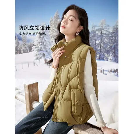 【直播间】香影羽绒马甲女2023冬季新款洋气韩版白鸭绒外穿宽松商品大图