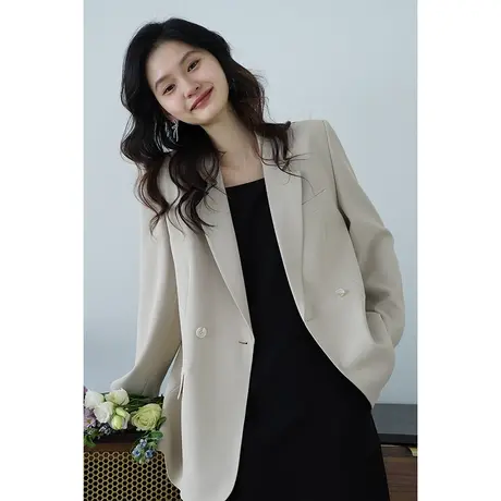 嘉茱莉通勤西装外套女小个子2025春季新款一粒扣小西服设计感小众商品大图