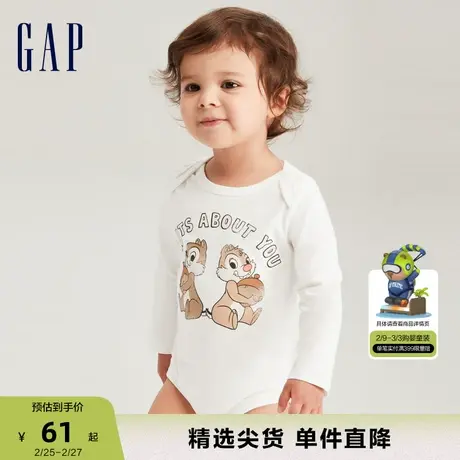 【迪士尼联名】Gap婴儿春秋亲肤微弹连体衣儿童装洋气爬服797414商品大图