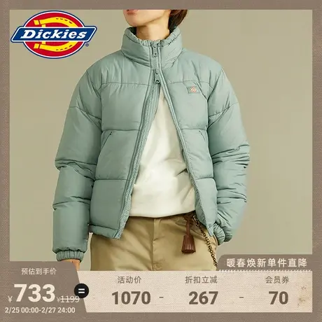 Dickies 秋冬 女式小方格夹棉保暖厚夹克棉服图片