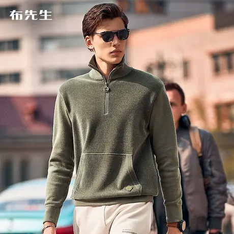 MrBu布先生微廓形绒感厚实羊毛混纺毛衣秋冬男士长袖T恤BT11952商品大图